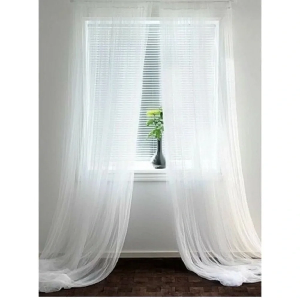IKEA 901.119.80 Lill‎ Sheer 4 Panels 98 X 110 in Curtain  White NWOT Open Box
